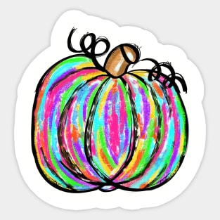 Colorful painted pumpkin Sticker